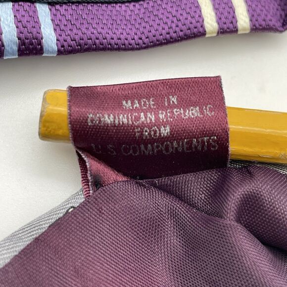 Zylos/ Lucien Piccard Silk Neckties Lot of 3 Striped Geometric Gold Grey Purple - Picture 11 of 16